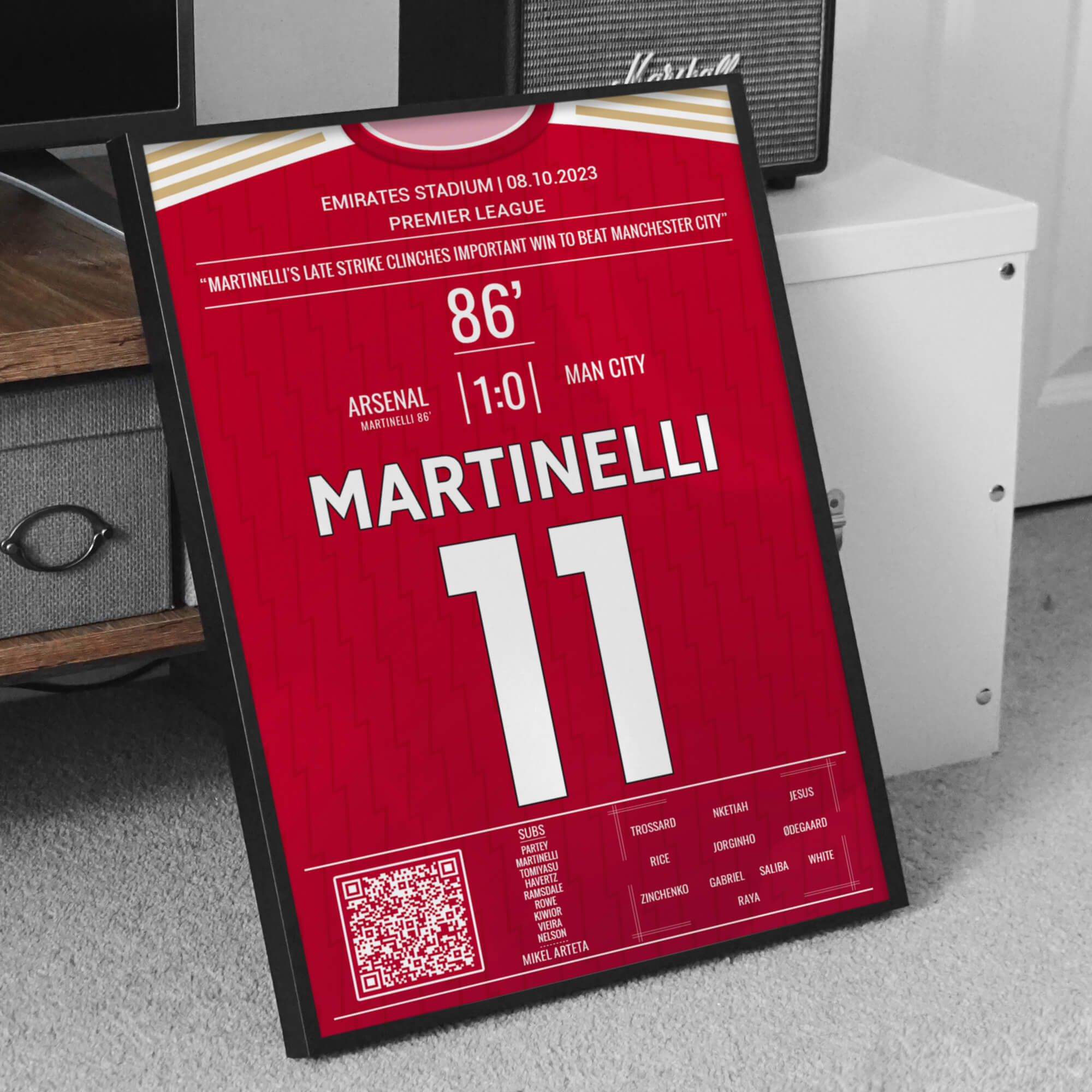 Martinelli erzielt das Siegtor gegen Manchester City