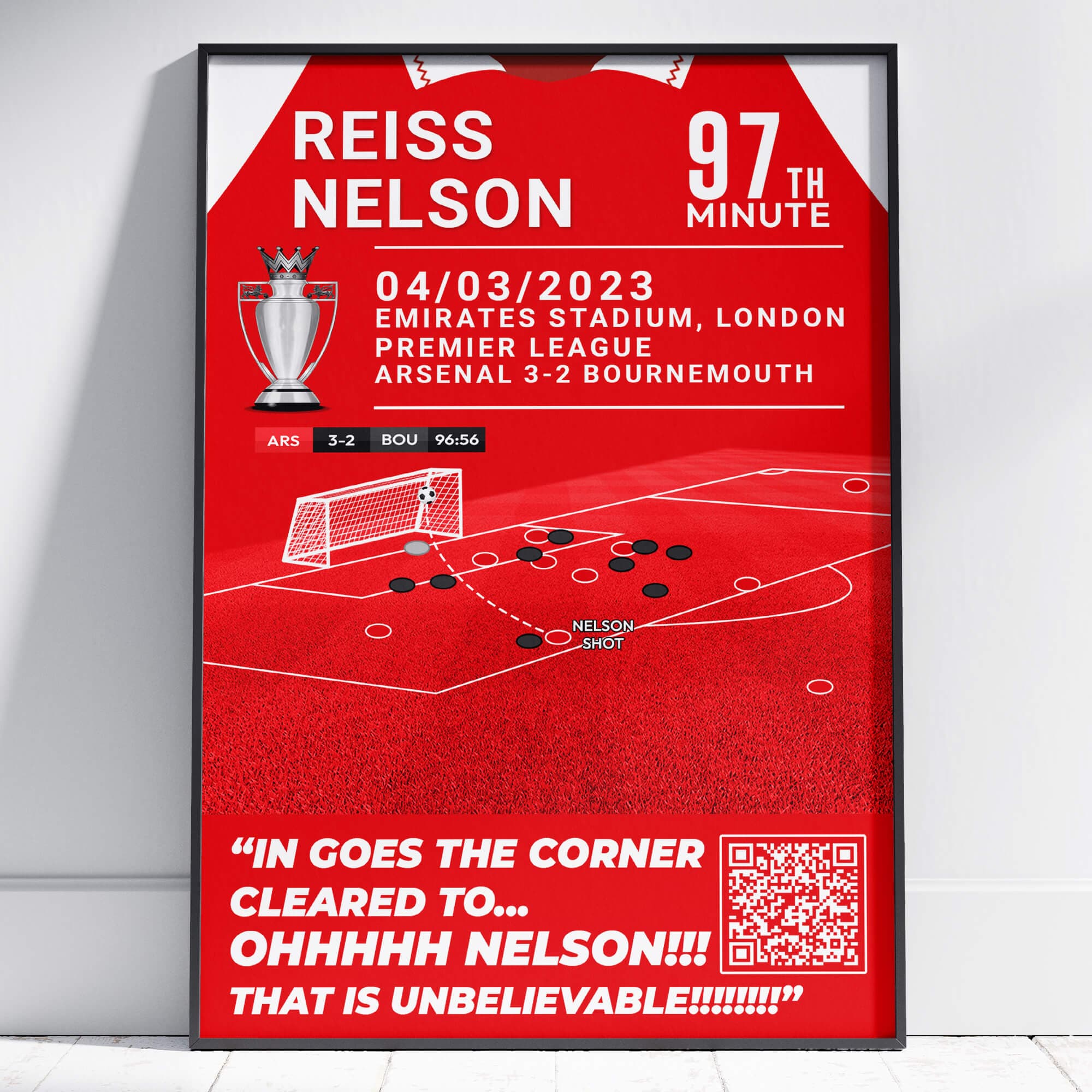 Reiss Nelsons Siegtreffer in der 97. Minute gegen Bournemouth