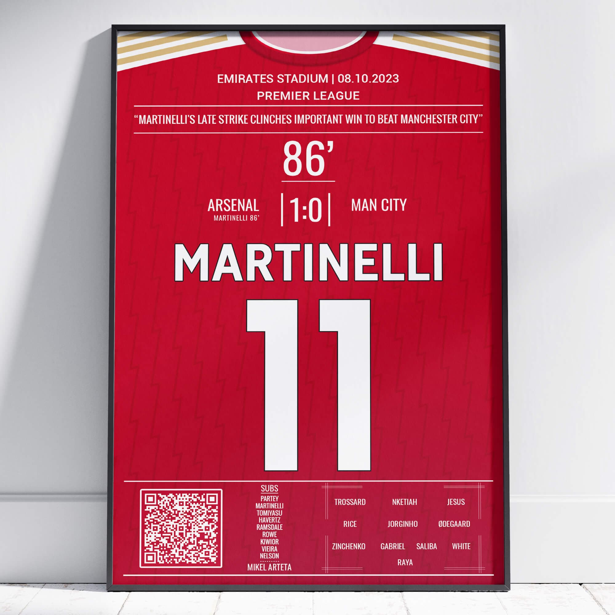 Martinelli erzielt das Siegtor gegen Manchester City