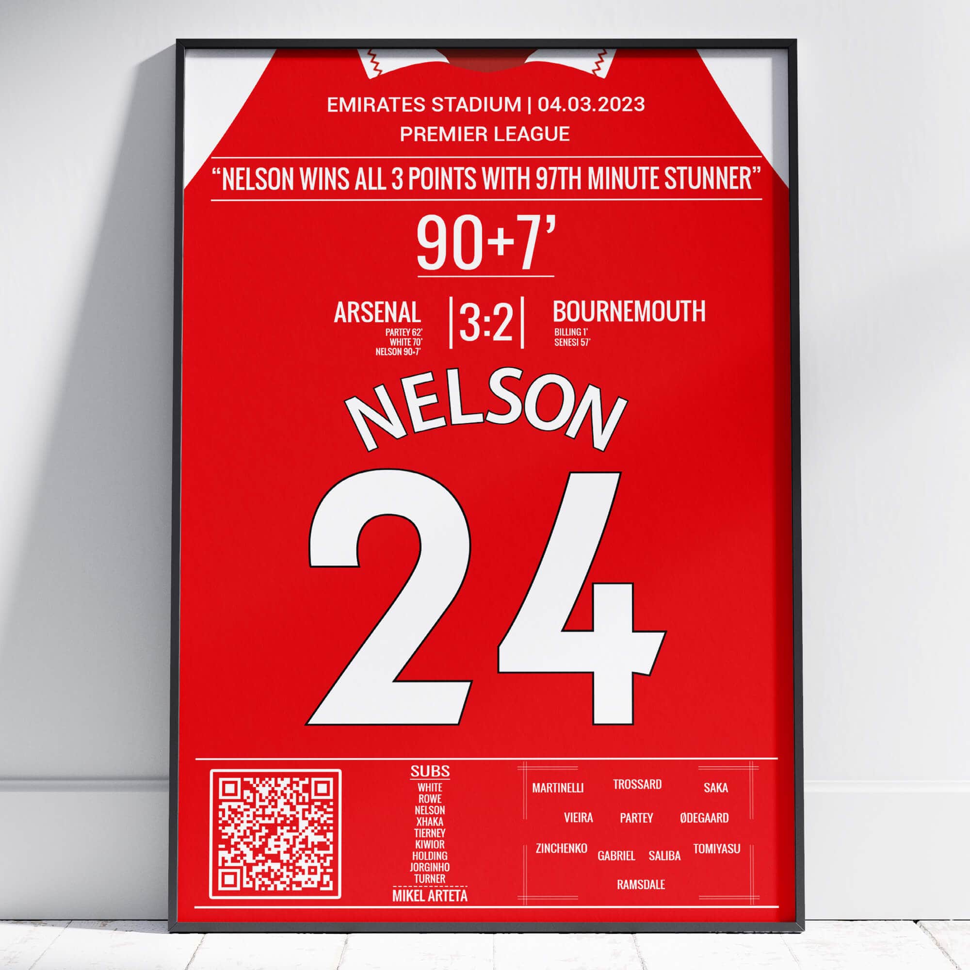 Reiss Nelsons Siegtreffer in der 97. Minute gegen Bournemouth